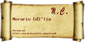 Morariu Célia névjegykártya
